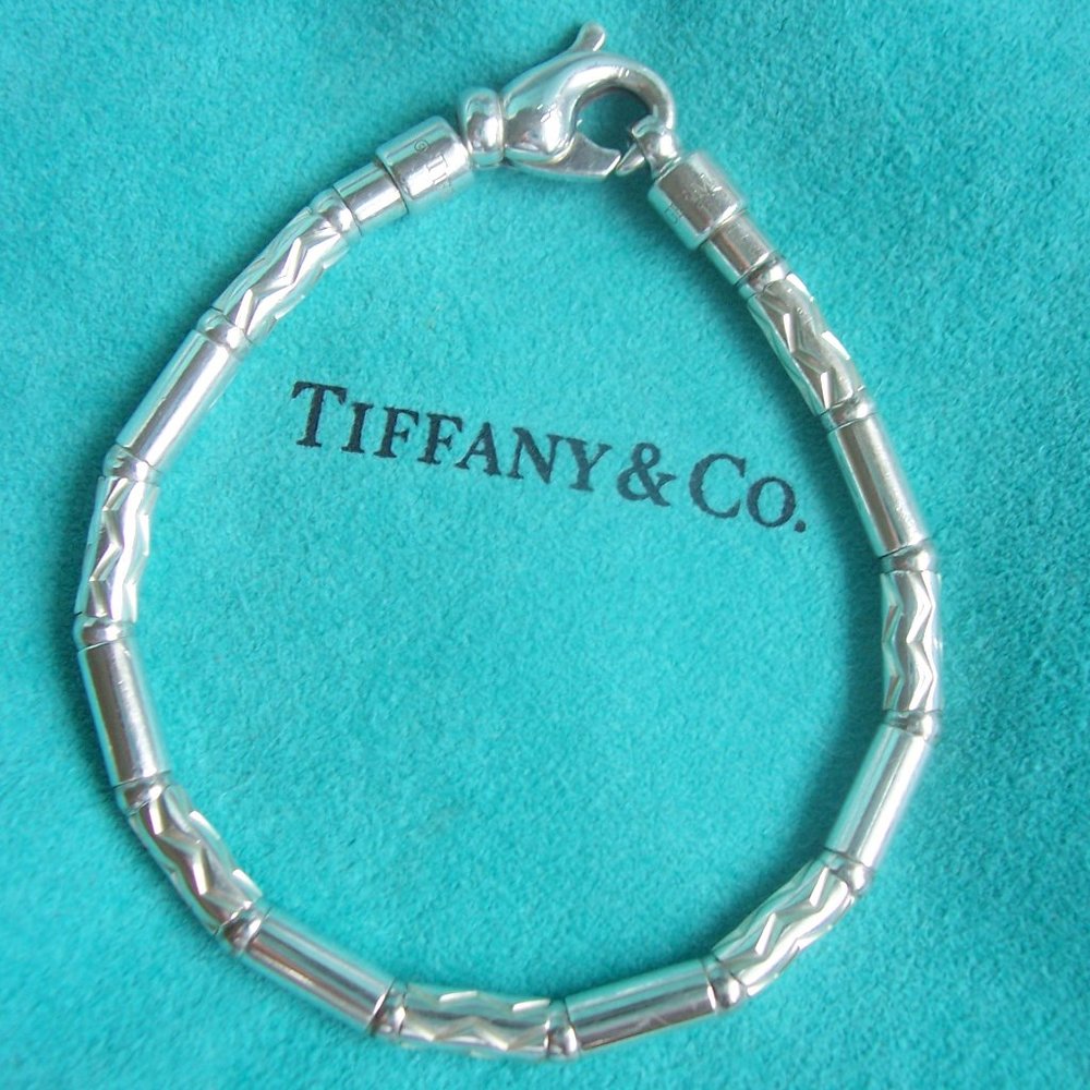 Tiffany & Co. Sterling Silver Etched Bracelet - Picture 8 of 8
